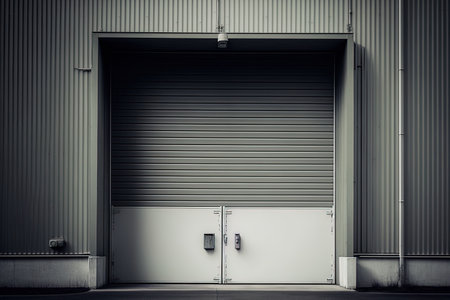 steel entryway at a storage facilityの素材