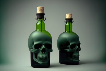 a beverage filled skull bottleの素材