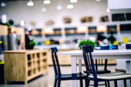 furniture ornamentation and a warehouse are blurred in the abstractの素材