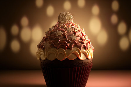 Christmas cupcake with background lightingの素材