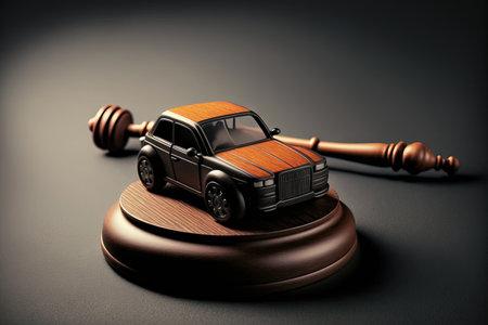 Car and gavel models. lawsuits for accidents or insuranceの素材