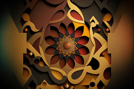 Islamic backdrop with geometric abstractionの素材