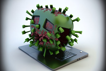 picture of the threat of a cyberattack. blended mediaの素材