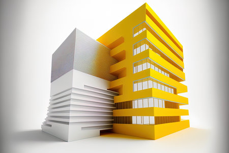 Construction tool yellow building level on white backdropの素材