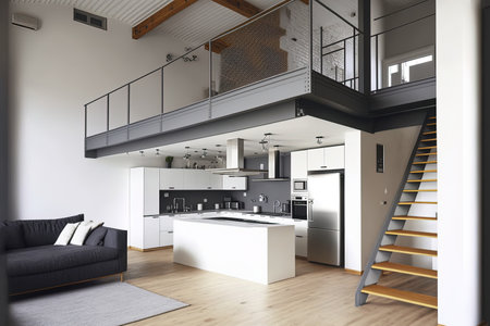 modern, mezzanine style apartmentの素材