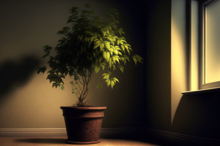 a planter in the cornerの素材