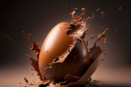 The chocolate egg blew upの素材