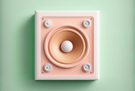 maximum volume speaker icon simple artwork on a soft pastel backdropの素材