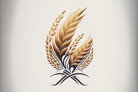 Elegant design for a wheat logo, agriculture wheat logo template iconの素材