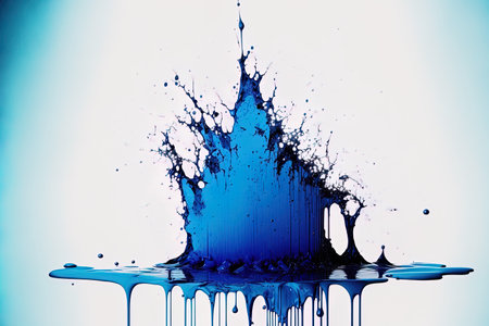 drips of blue water splashing, aloneの素材
