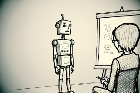 Flipchart drawing by a robotの素材