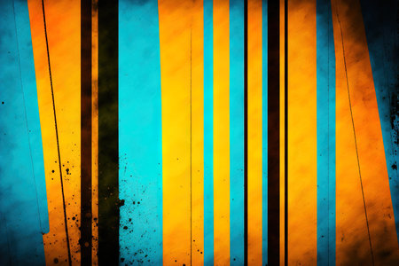 Background with yellow, orange, and blue stripes is grimyの素材