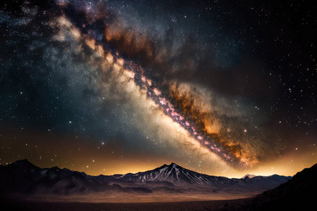 Beautiful Milky Way galaxy panorama makes for a wonderful backdropの素材