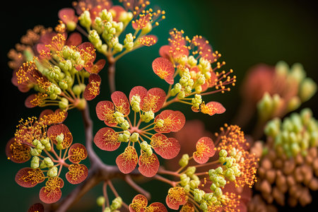 Beautiful blossoms from the cotinus coggygria in a close up vertical imageの素材