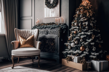 Beautifully decorated for Christmas interiorの素材