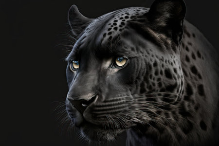 Black backdrop with a of a black pantherの素材