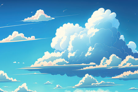 Blue sky with cloud backgroundの素材