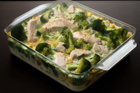 Broccoli and chicken casserole to be baked. First rate perspectiveの素材