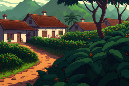 Brazilian coffee plantationの素材