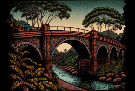 Bridge with nine arches, Demodara, in Sri Lankaの素材