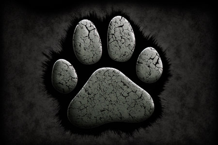 Canine paw print. a paw symbolの素材
