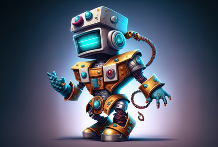 Cartoon mascot of the robot doctor characterの素材