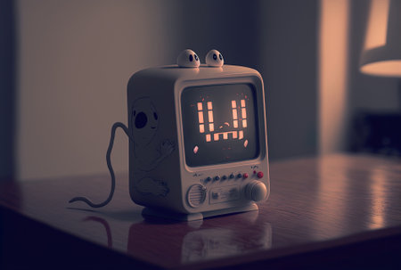 Characterized with a pixel hand cursor and an alarm clockの素材