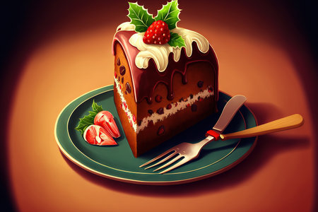 Christmas cake food and drink, selective emphasisの素材