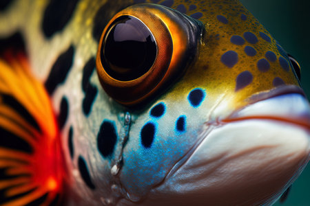 Close up of a lovely chrysiptera parasema fishの素材