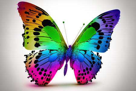 Color butterfly isolated on white backgroundの素材