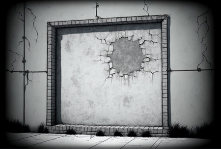 Concept of a scratched concrete wall backdrop materialの素材