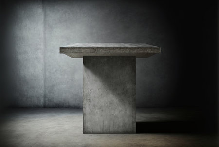 Concrete table counter with a background of grungy concreteの素材