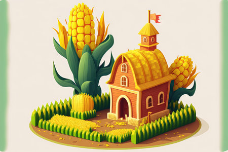 Illustration of Corn Plantationの素材