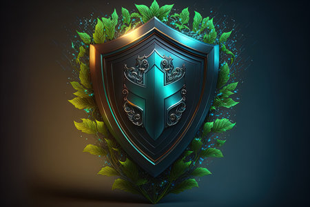 Cybersecurity checkmark and shield logo protection shield ideaの素材