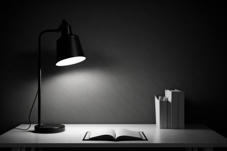 Desk lamp in empty room with copy space. imageの素材