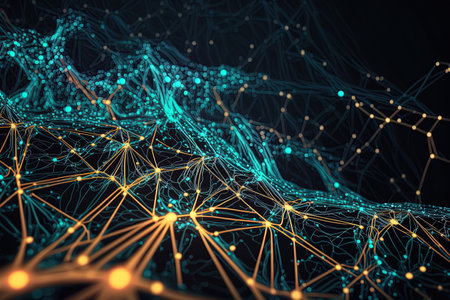 Digital backdrop with network connecting linesの素材