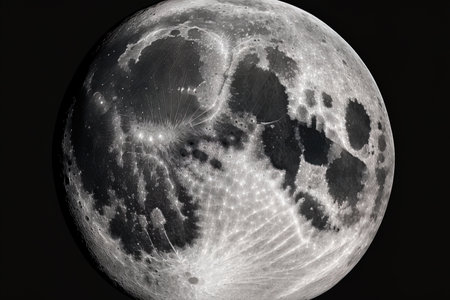 Detailed shot of the full moonの素材