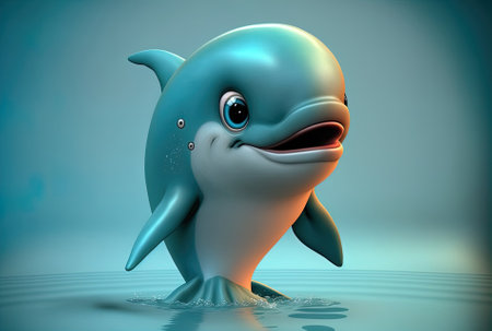 Dolphin cartoon characterの素材