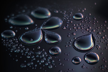Droplets of water on a dark backgroundの素材