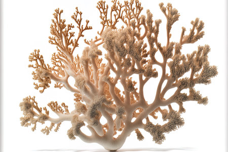 Dry natural coral or coralline image on a white backdropの素材