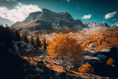 Durmitor National Park in fall in Montenegroの素材