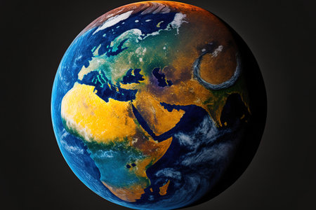 Earth in a traditional gradient techniqueの素材