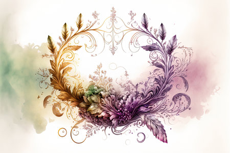 Elegant ornamentation with a gradient in the watercolor styleの素材