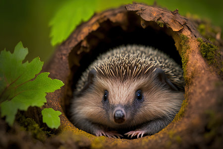 Erinaceus, a Western European Hedgehog, curled into a ballの素材