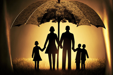 Family protection, family rights, and family health conceptsの素材
