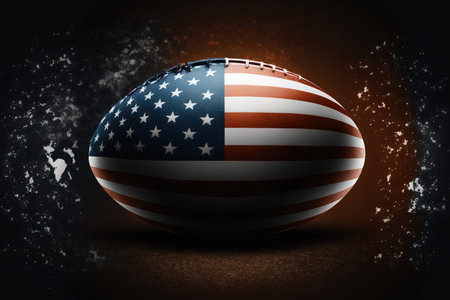 Football in America on a dark background. Big game. Wallpaperの素材