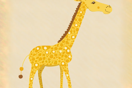 Giraffe side shown in flat cartoon styleの素材