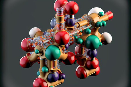 Model of the human insulin hormone in space. Drugs used to treat diabetesの素材