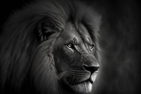 Lion King in black, solitaryの素材