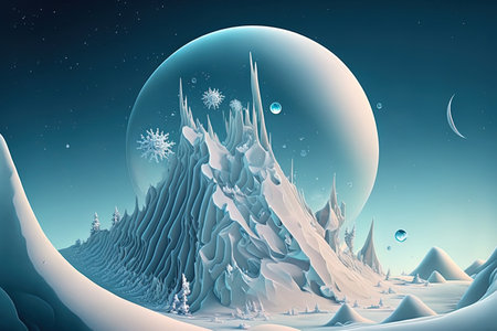 Illustration of a snowdrift, snowball, and iciclesの素材
